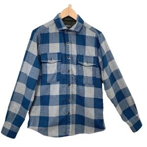 Jeremiah Flannel Shirt Men Buffalo Plaid Blue Chest Pockets Small Casual Work